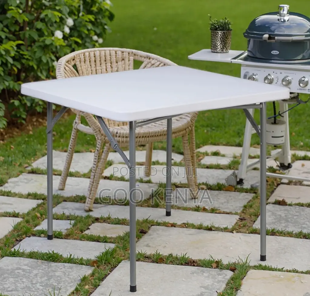Foldable Table; Weather-Resistant Plastic Folding Table for 4 Person