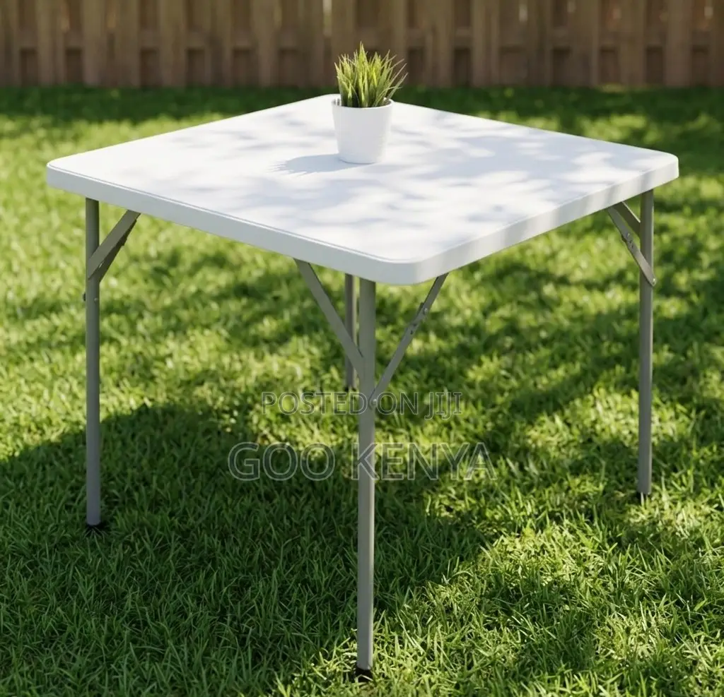 Foldable Table; Weather-Resistant Plastic Folding Table for 4 Person