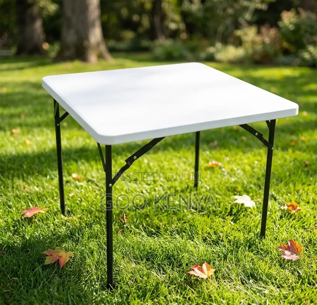 Foldable Table; Weather-Resistant Plastic Folding Table for 4 Person