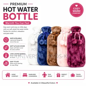 Premium Plush Hot Water Bottle – Soft Velvet Cover