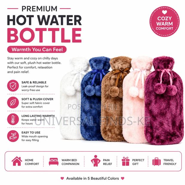 Premium Plush Hot Water Bottle – Soft Velvet Cover
