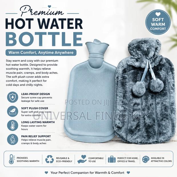 Premium Hot Water Bottle With Soft Plush Cover – - thumbnail 5