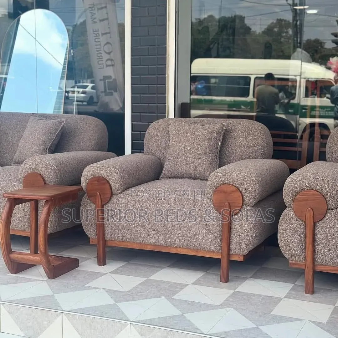3 Seater Sofa in Mahogany Wooden Legs: Free Delivery