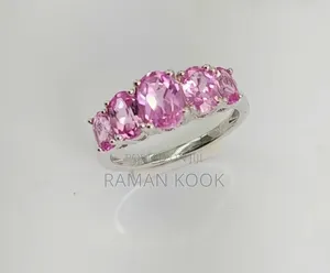 Pink Topaz Five-Stone Ring in Sterling Silver