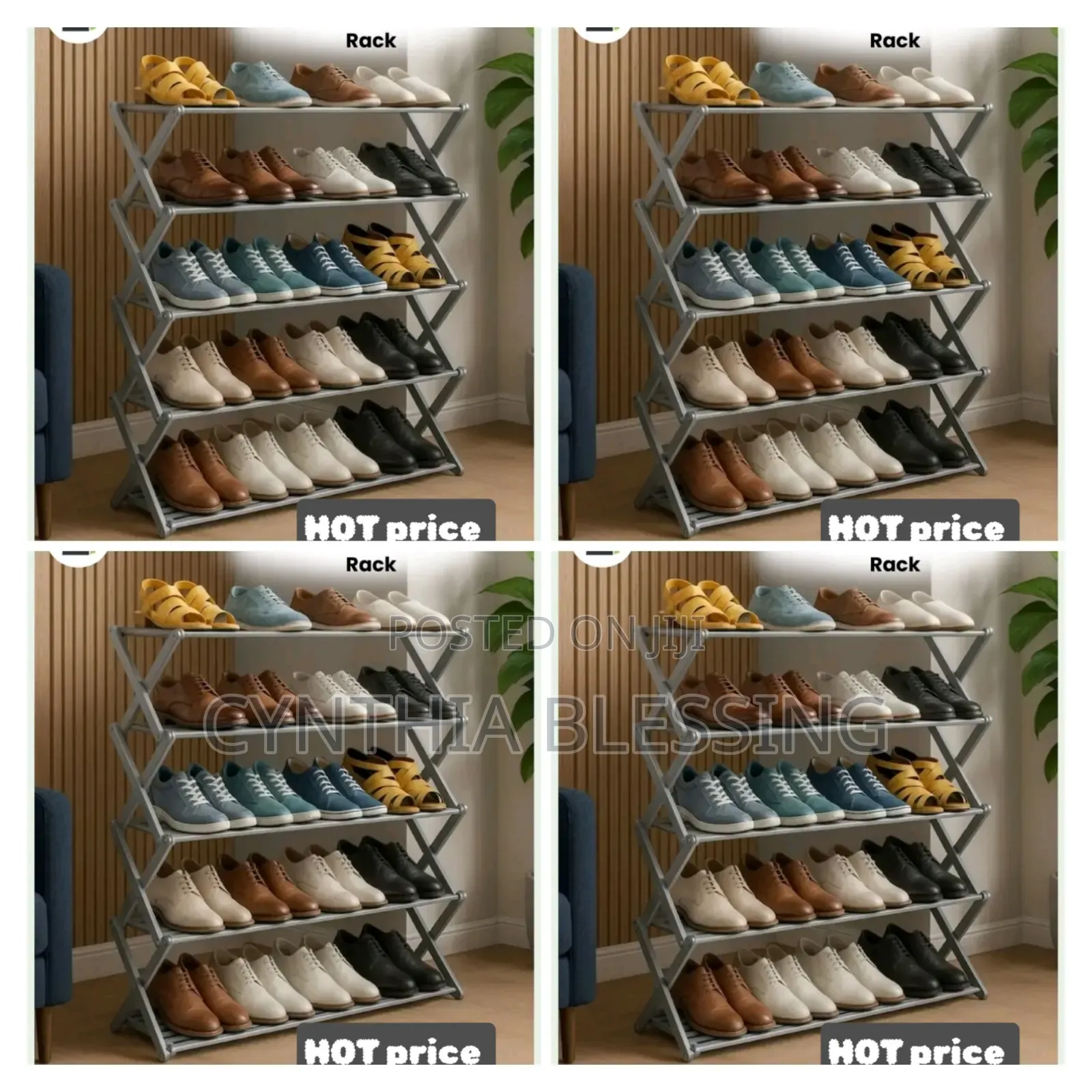 5 Layer Metallic Shoe Rack