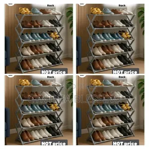 5 Layer Metallic Shoe Rack