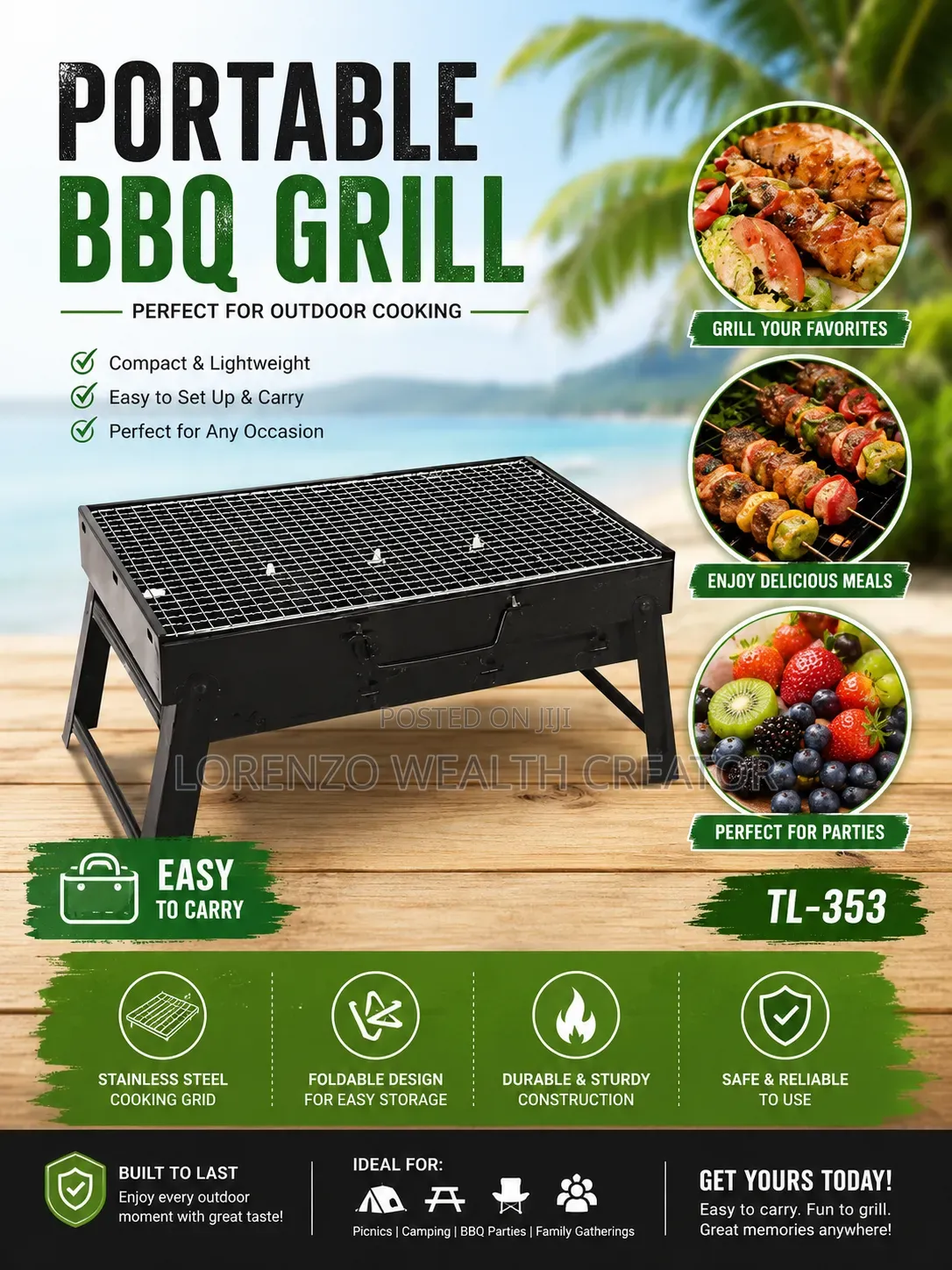 Portable Outdoor Barbecue Grill