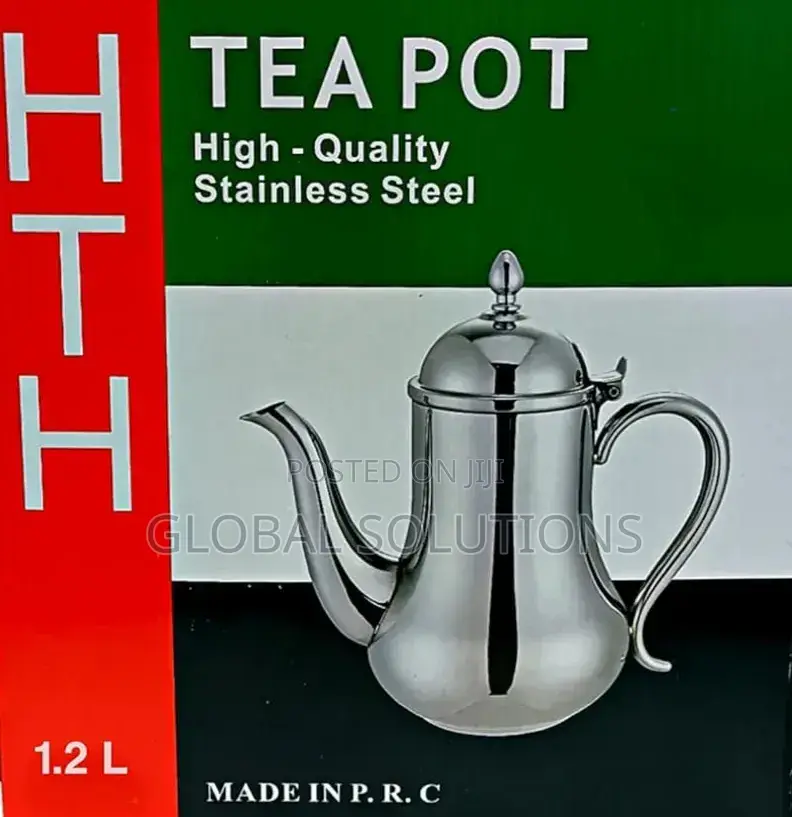 1.0l Pear-Shaped Stainless Steel Tea Pot With a Mirror-Polished Finish