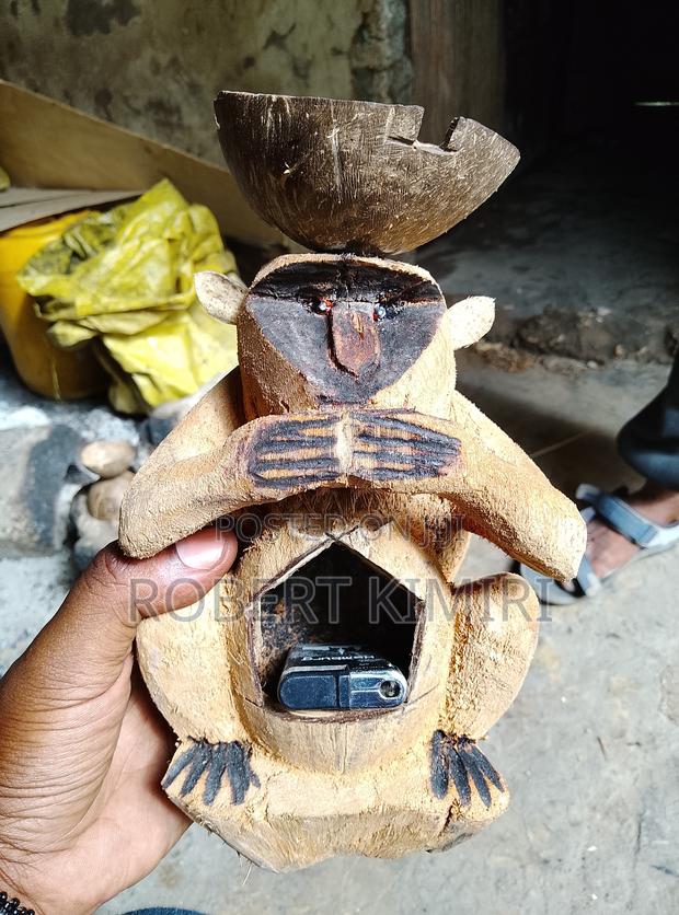 100% Handcrafted Coconut Monkey Ashtray Storage Holder
