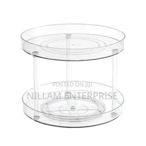 *2 Layer 360 Rotation Cabinet Turntable Organizer
