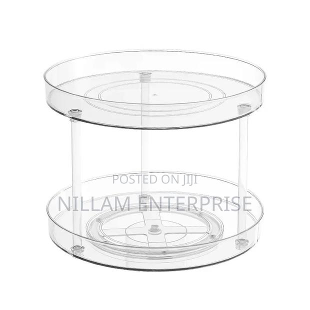 *2 Layer 360 Rotation Cabinet Turntable Organizer - thumbnail 4