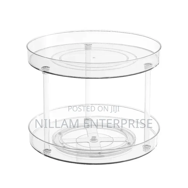 *2 Layer 360 Rotation Cabinet Turntable Organizer