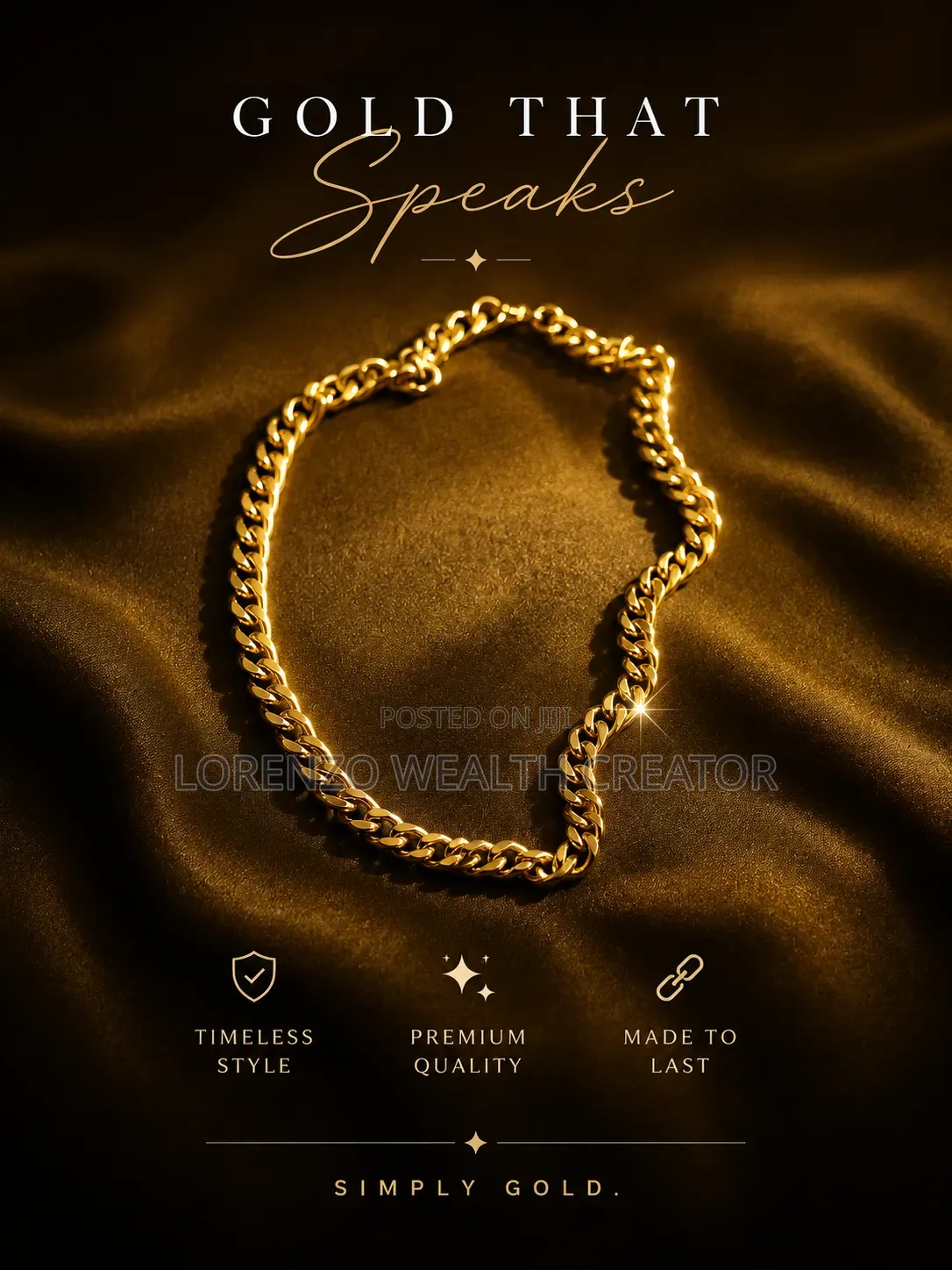 Gold Cuban Link Stylish Necklace