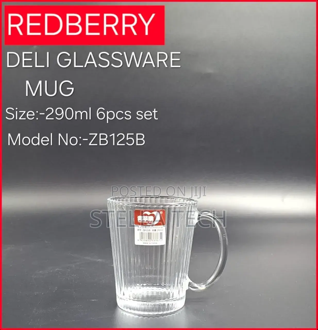 Redberry Premium Range of Crystal Clear Glass Zb 125 B