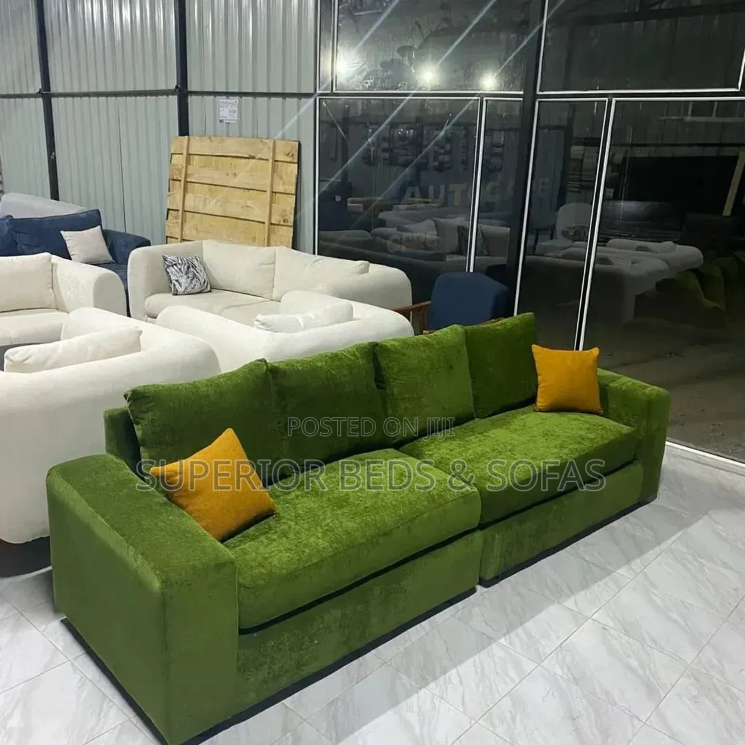 Olive Green 3 Seater Sofa: Free Delivery