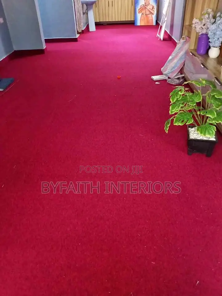 Blue and Red Office Carpet