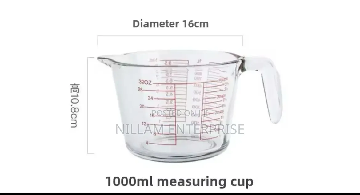 1000ml Glass Measuring Cup With Scale and Handle*