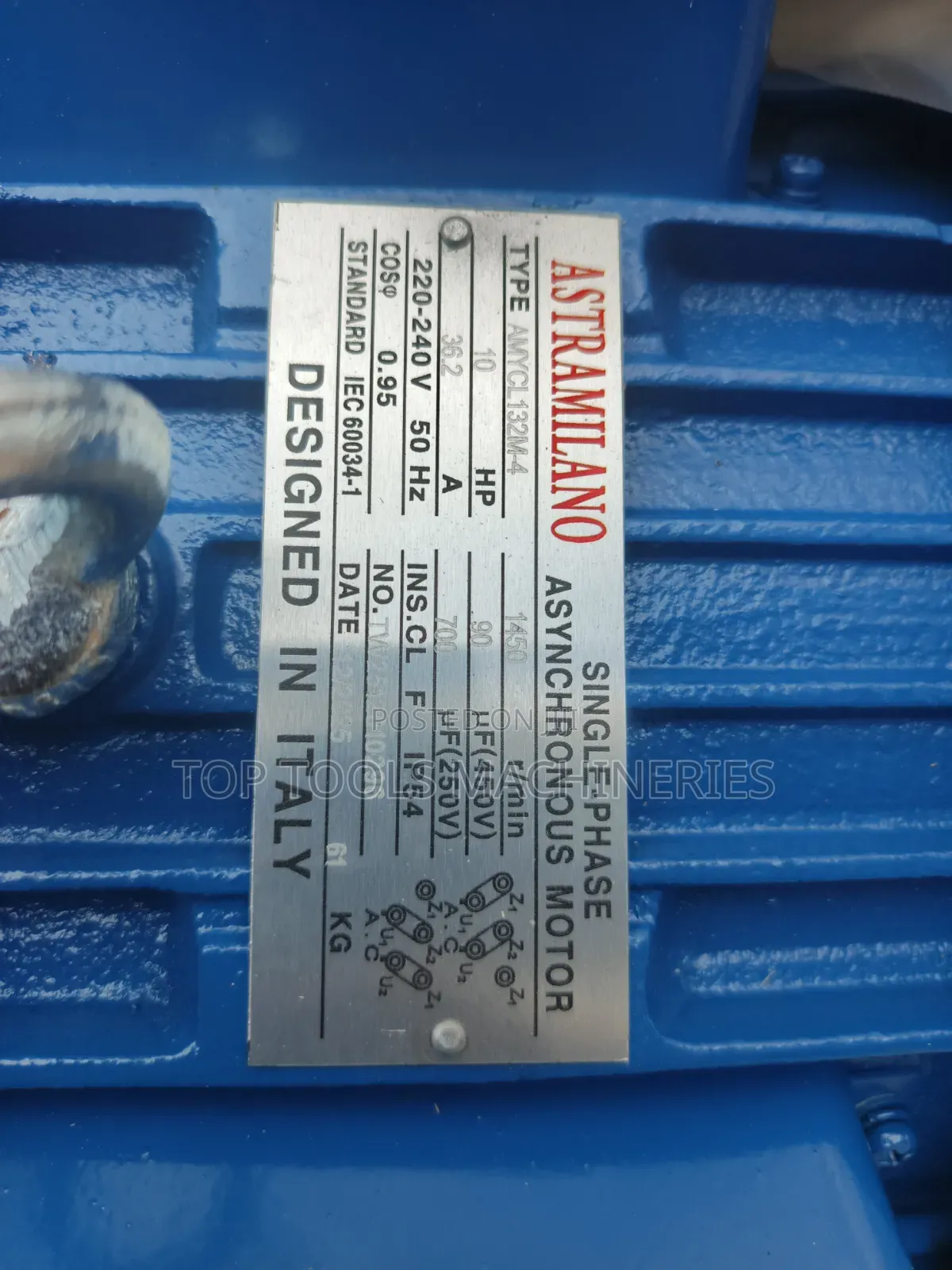 Astramilano 10hp Motor Single Phase Low Speed