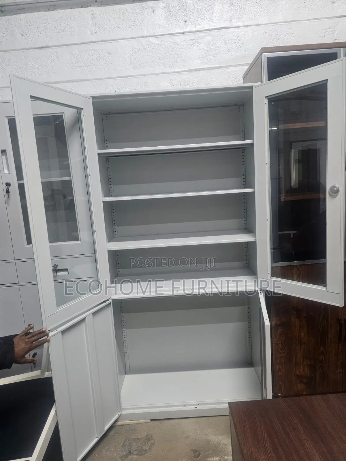 2 Door Half Glass Cabinet