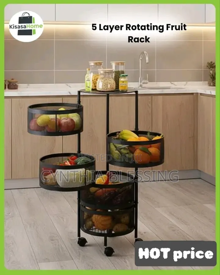 5 Layer Rotating Fruit Rack