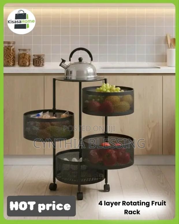 4 Layer Rotating Fruit Rack