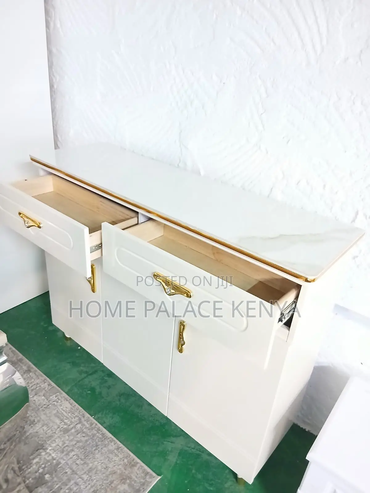 Storage Cabinet: Multipurpose Sideboard Cabinet With Gold Accessories