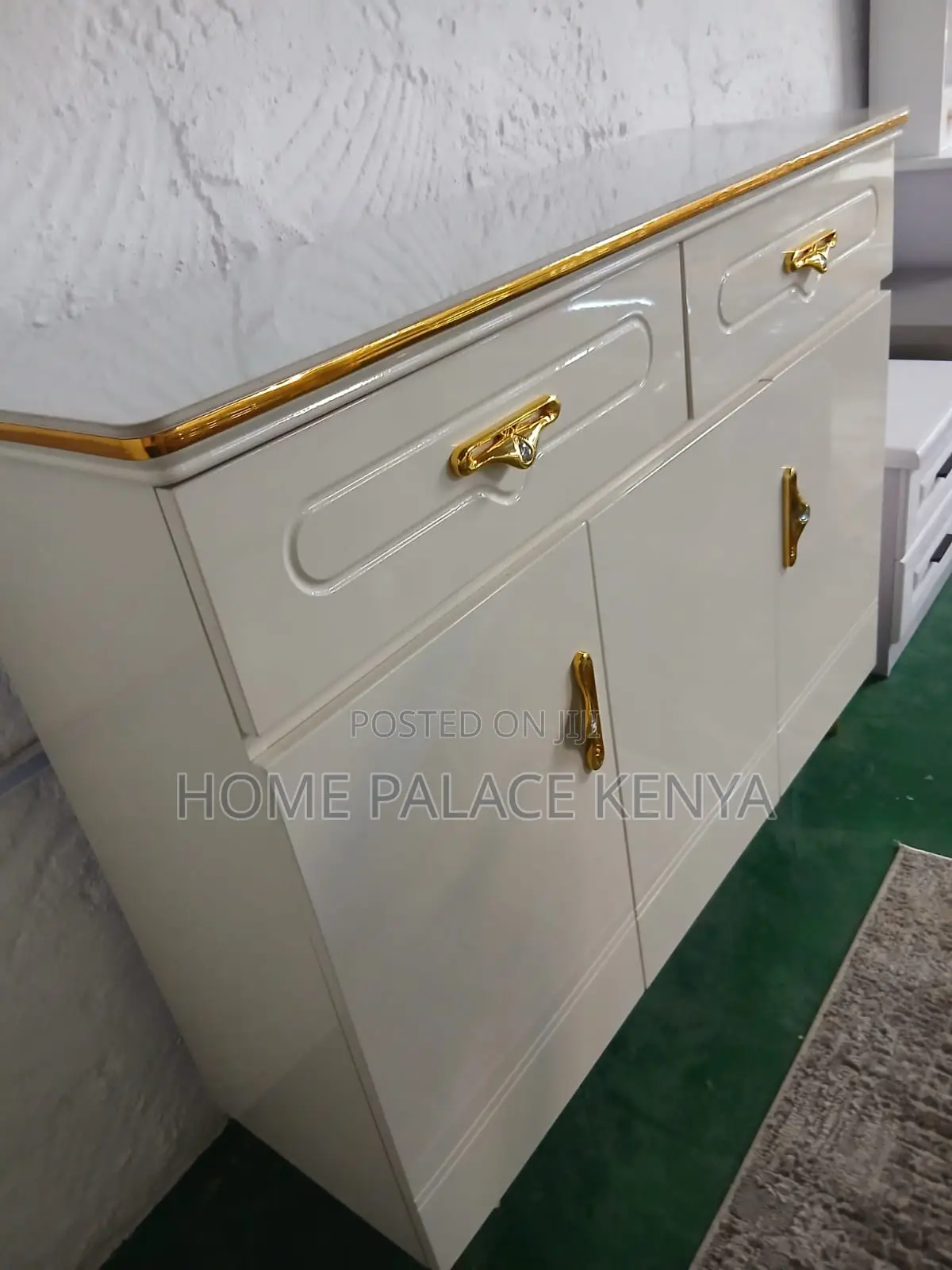 Storage Cabinet: Multipurpose Sideboard Cabinet With Gold Accessories