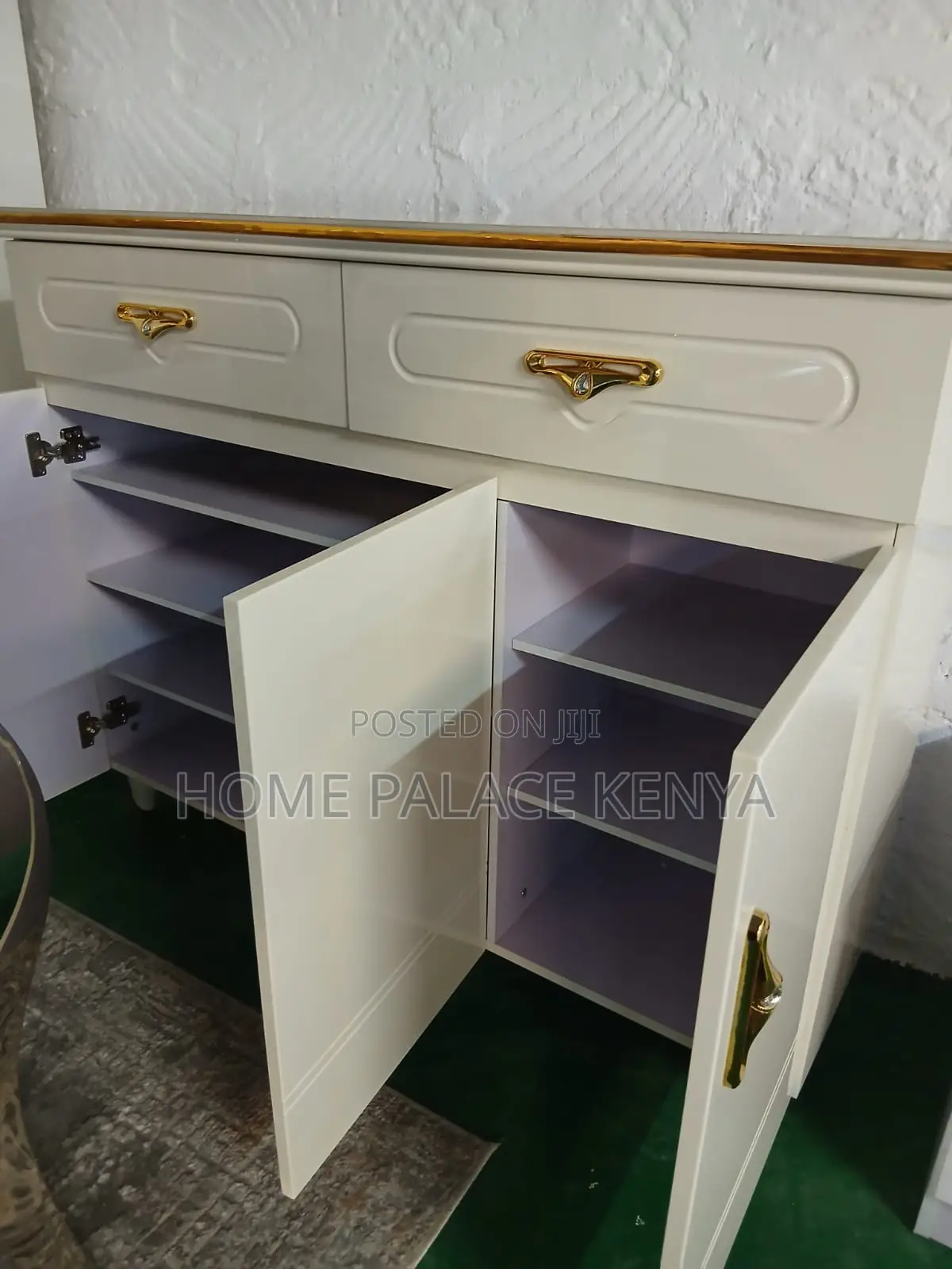 Storage Cabinet: Multipurpose Sideboard Cabinet With Gold Accessories