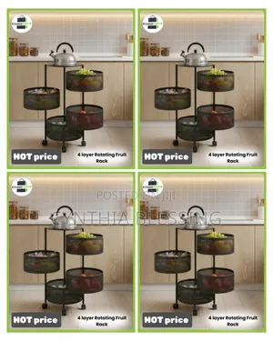 4 Layer Rotating Fruit Rack