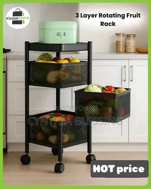 3 Layer Rotating Fruit Rack