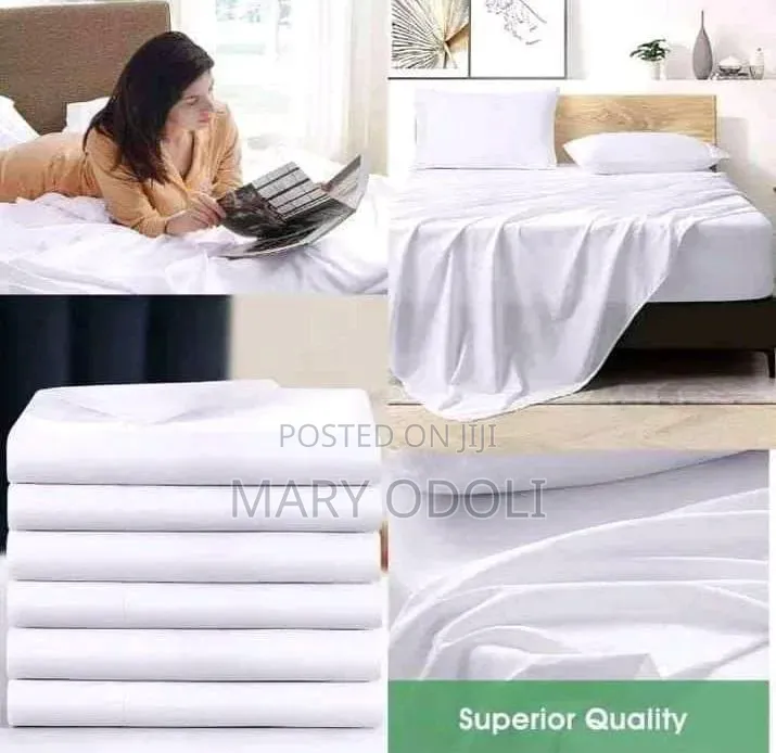 100% Plain White Cotton Bedsheets