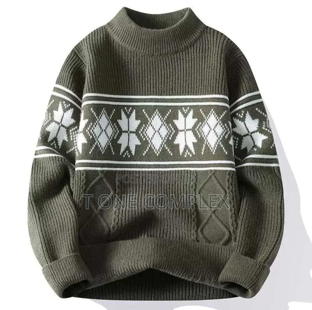 Quality Unisex Nordic Knitted Sweaters White Grey Green Black