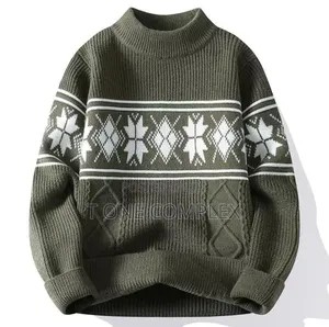 Quality Unisex Nordic Knitted Sweaters White Grey Green Black