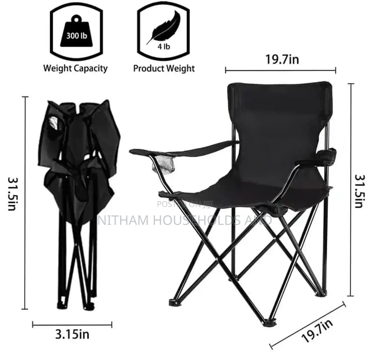 Portable Camping Beach Chair Foldable Seat