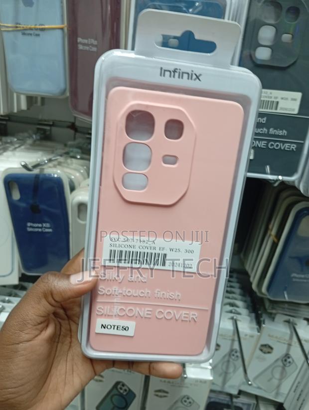 Pink Infinix Silicone Cover Designed for the Infinix Note 50 Pro,