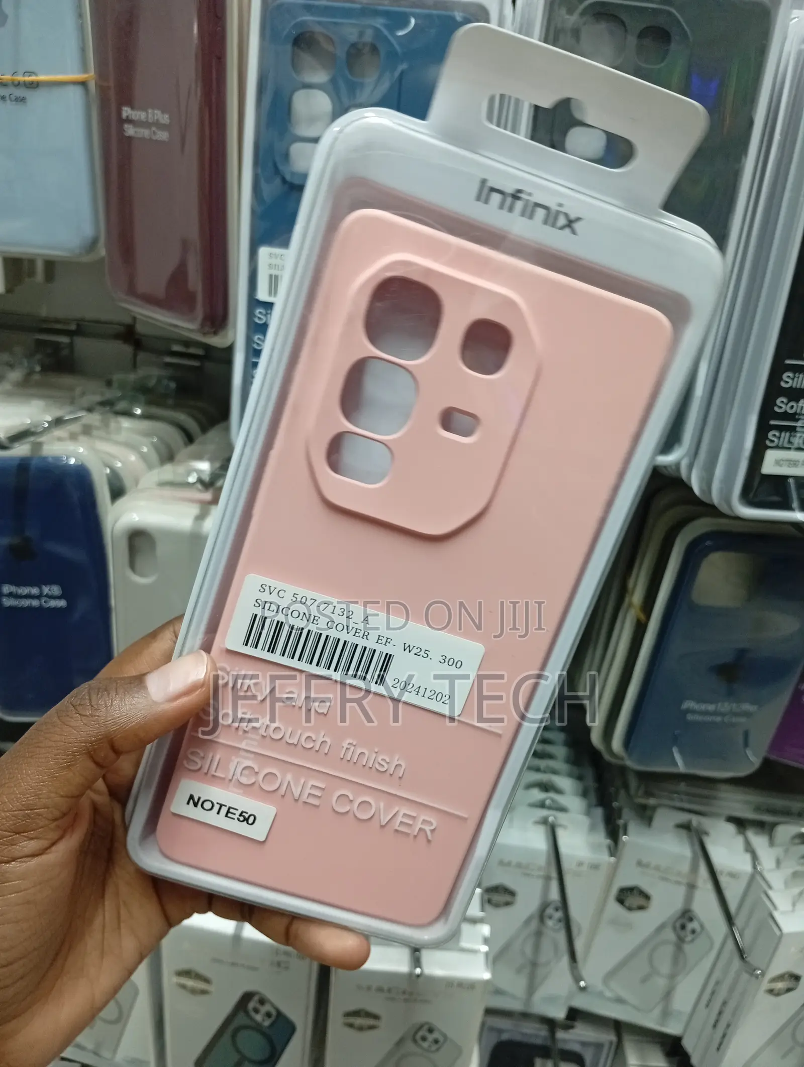 Pink Infinix Silicone Cover Designed for the Infinix Note 50 Pro,