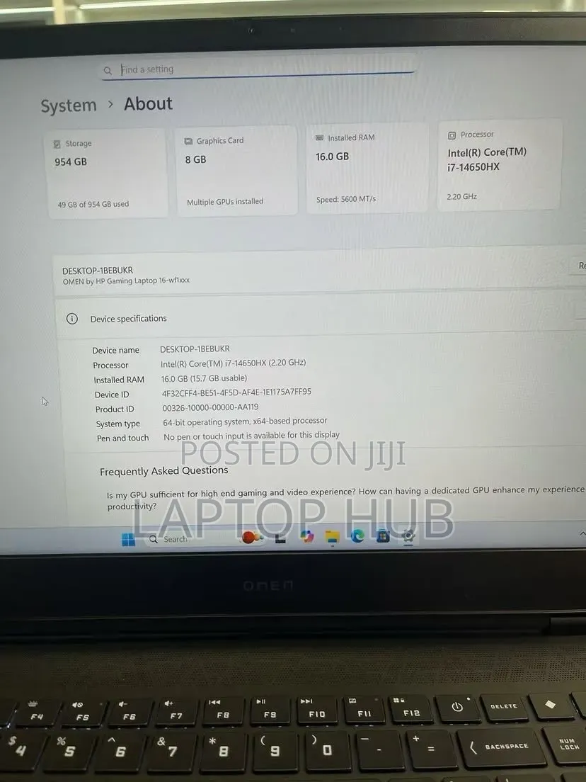 Laptop HP Omen 16 16GB Intel Core i7 SSD 512GB