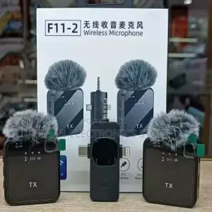 Wireless Lavalier Microphone F11-2 Dual Pack for Vlog Live Stream