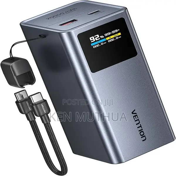 Vention 20000mah Phone Laptop Power Bank 100w-grey