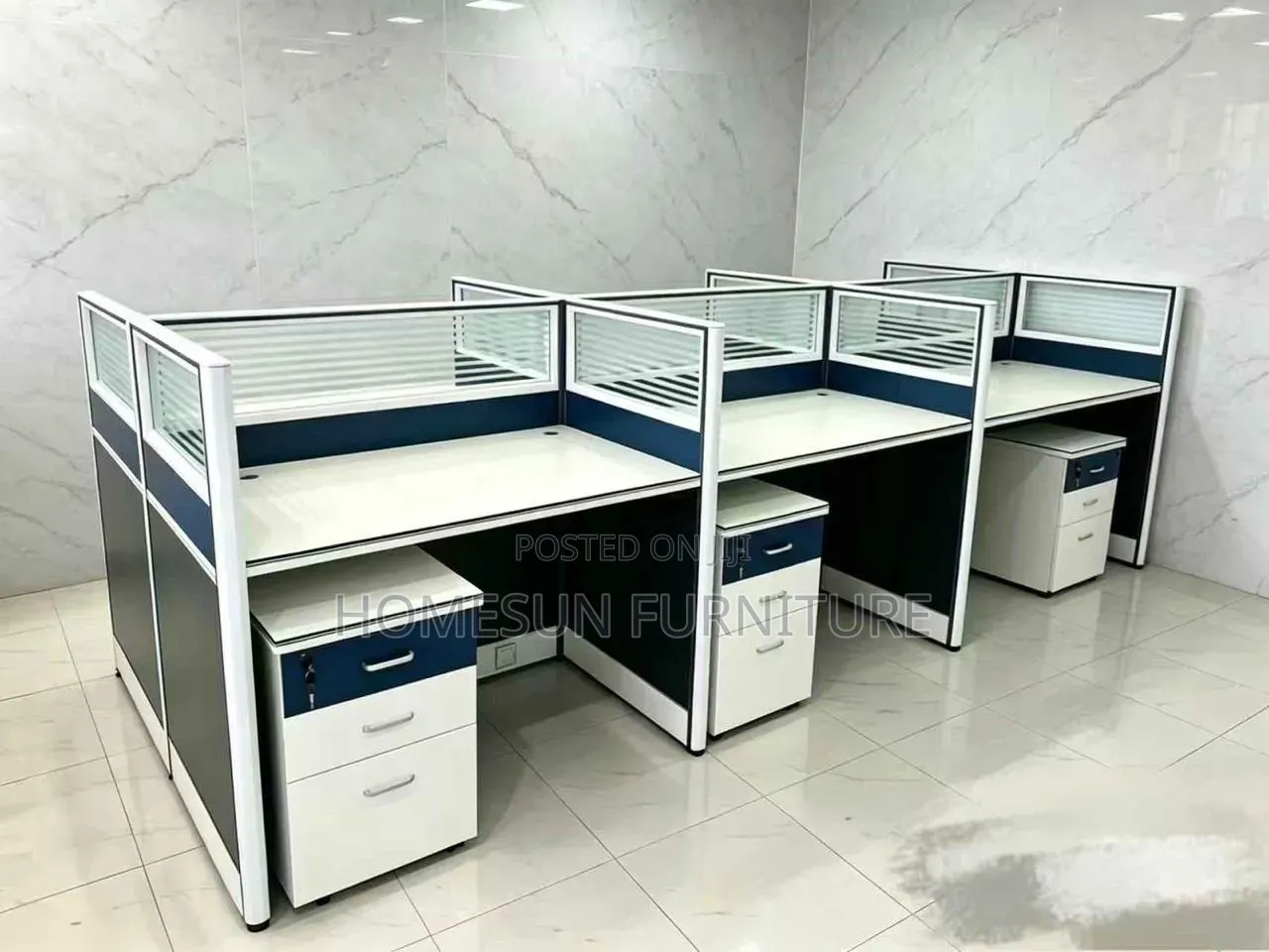 6-Seater Modular Office Workstation With Mobile Pedestals