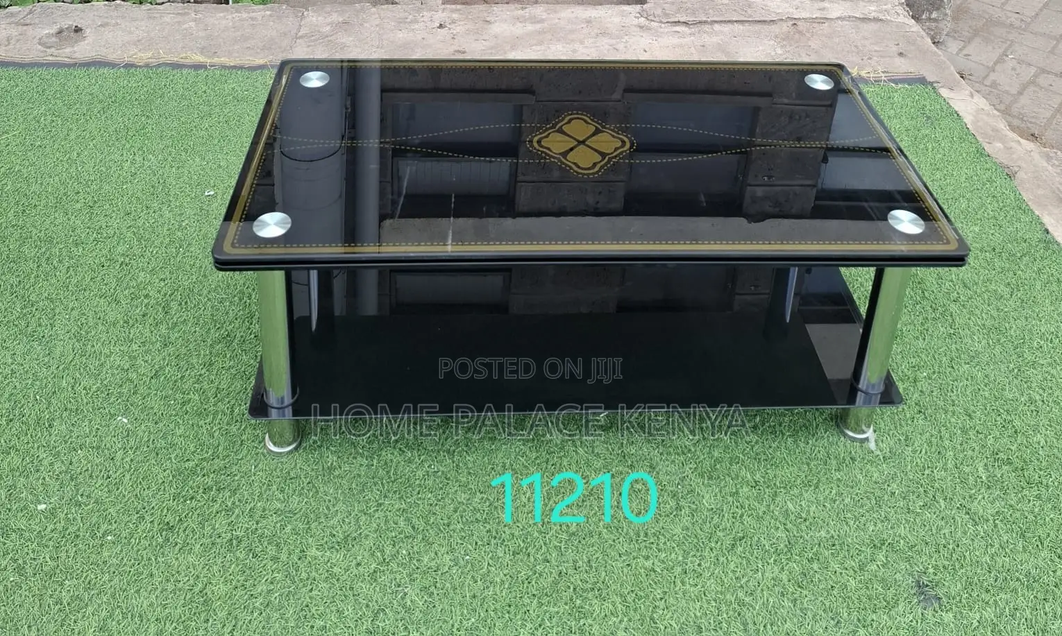 Coffee Table: Two Tier Tempered Glass Tables With Graphic Images