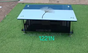 Coffee Table: Two Tier Tempered Glass Tables With Graphic Images