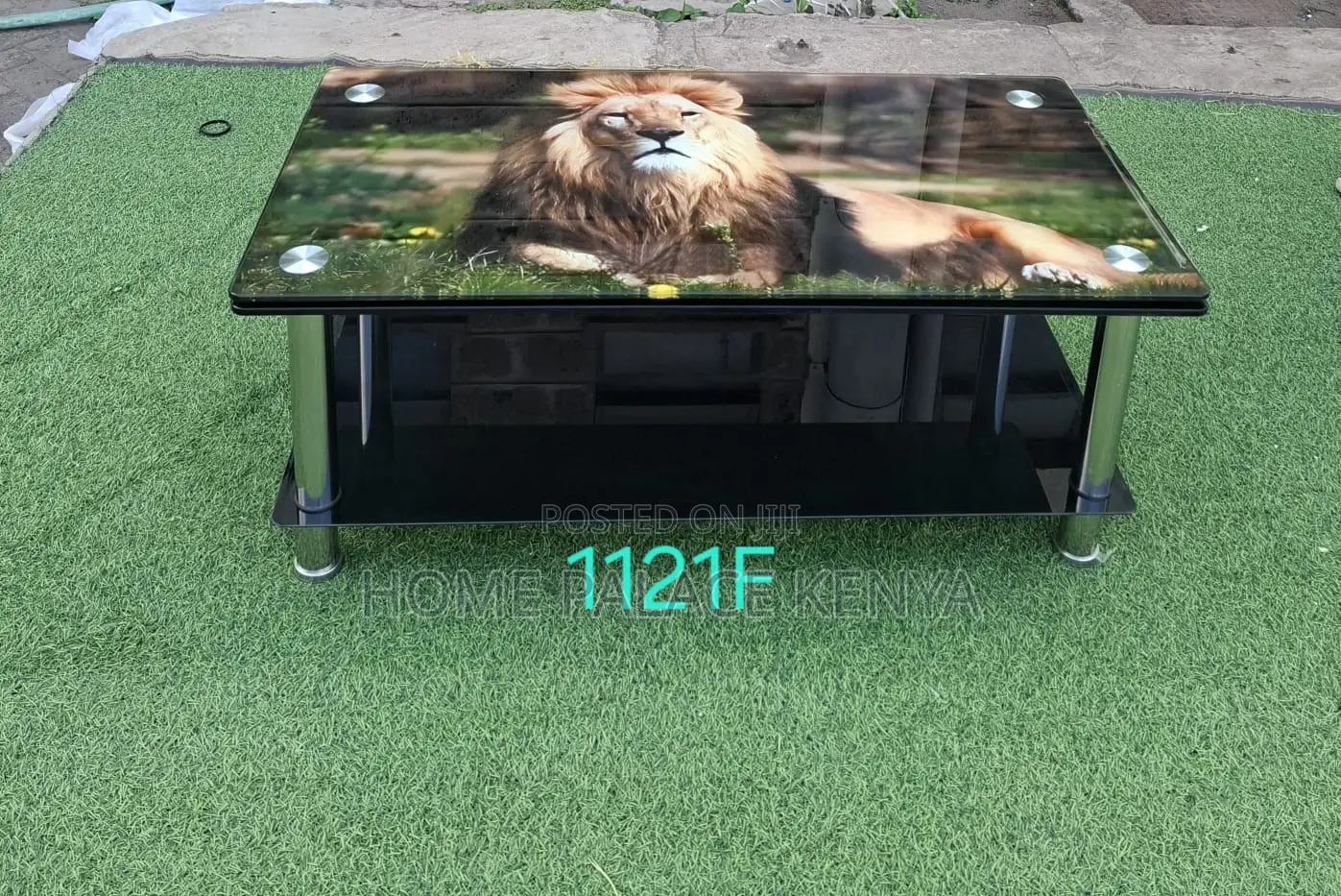 Coffee Table: Two Tier Tempered Glass Tables With Graphic Images