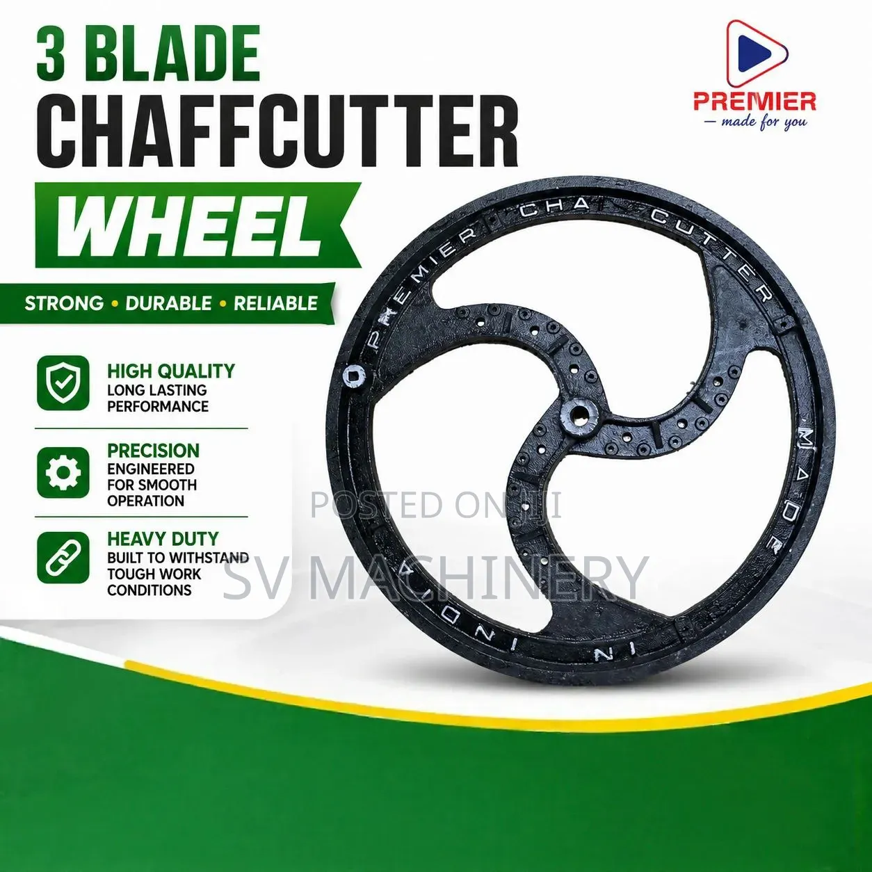 Heavy Duty Chaff Cutter Wheel 3 Blades