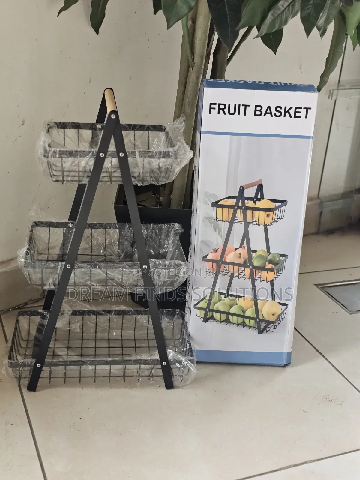 3 Tier Storage Basket Organizer Metal Fruit Vegetable Rack
