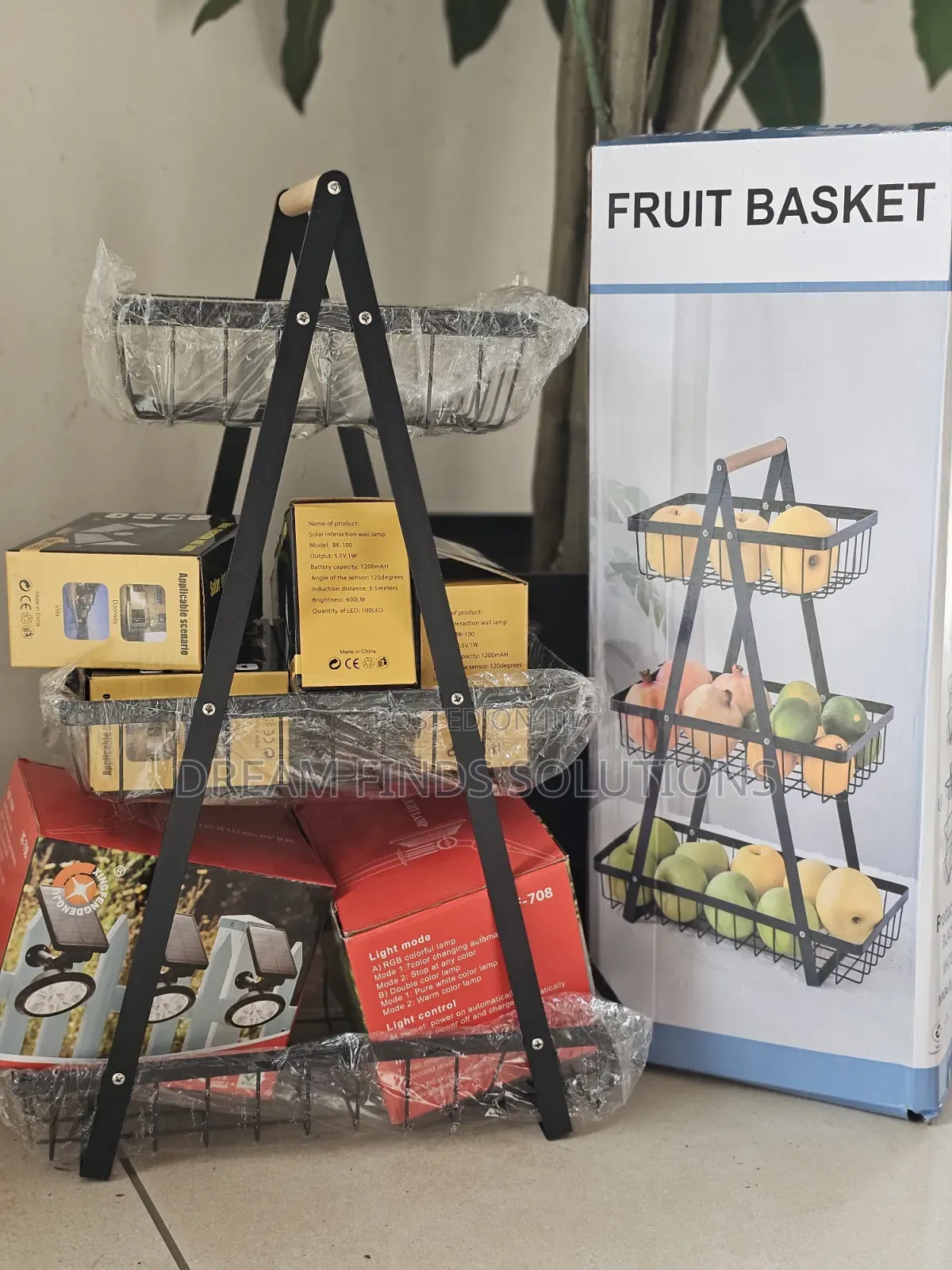 3-Layer Countertop Metal Wire Fruit Snack Basket 
