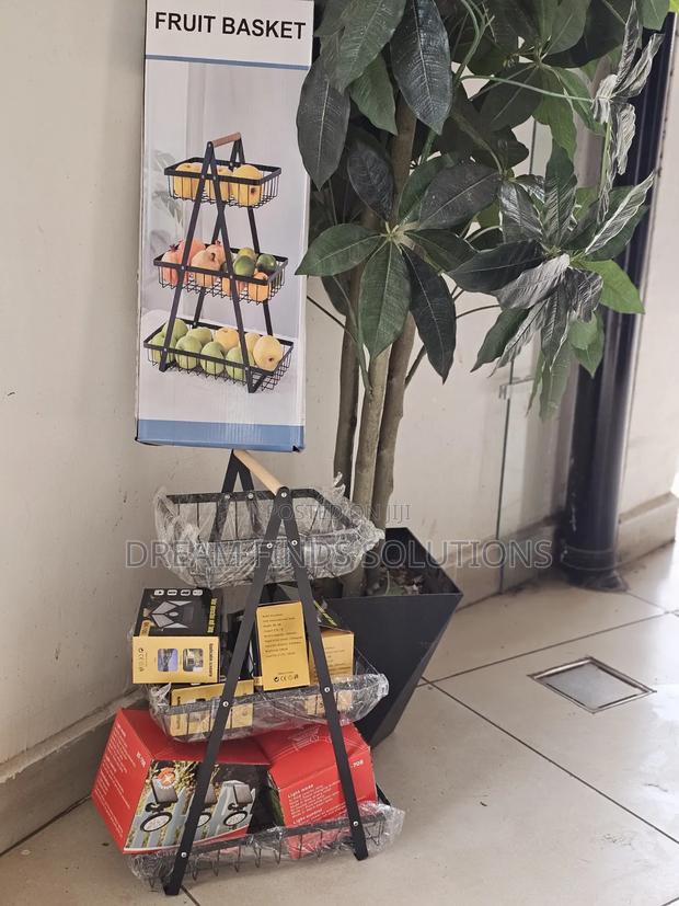 3 Tier Metallic Fruit Basket Available
