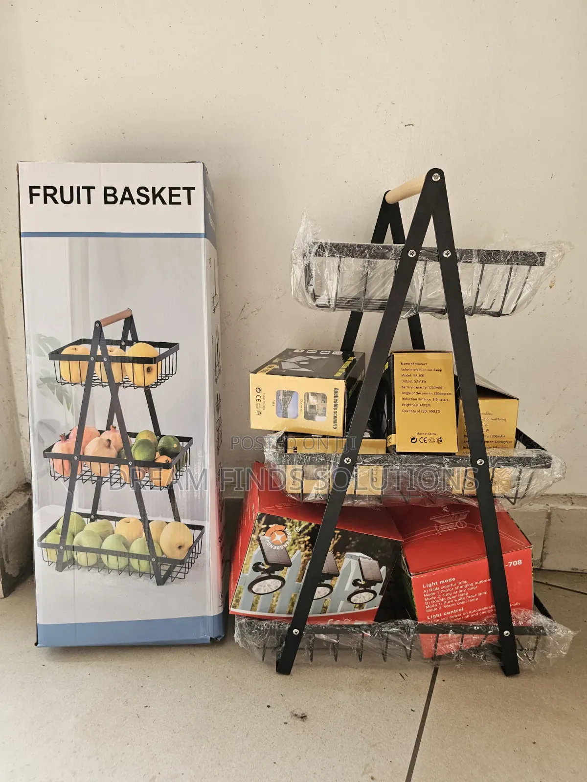 Elegant 3-Tier Wire Fruit Rack for Dining Table Kitchen
