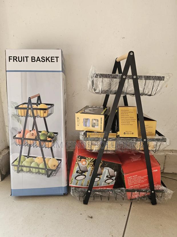 Elegant 3-Tier Wire Fruit Rack for Dining Table Kitchen