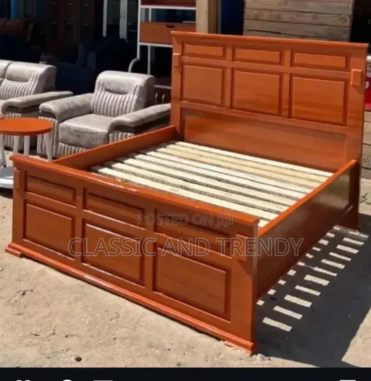 5x6 Orange Wooden Bed